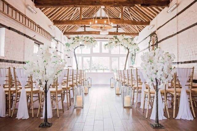 Ceremony setup with florals
