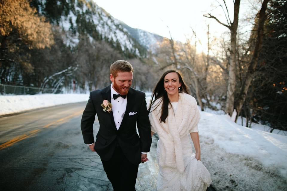 Winter mountain wedding