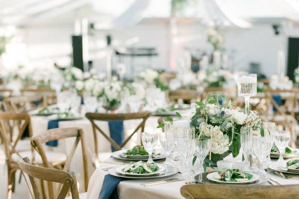 Table setup with centerpiece
