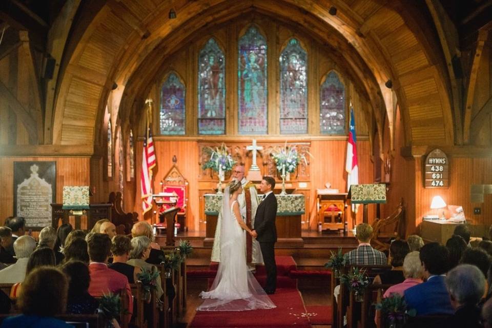 Intimate church ceremony