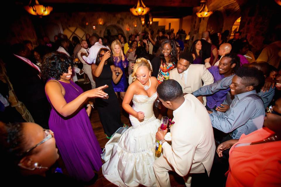 Wedding crowd on the dance floor