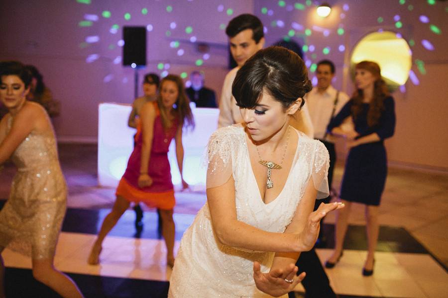 Bride enjoying the music