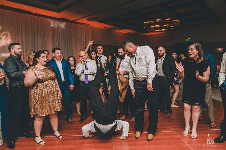 Breakdancing with the guests