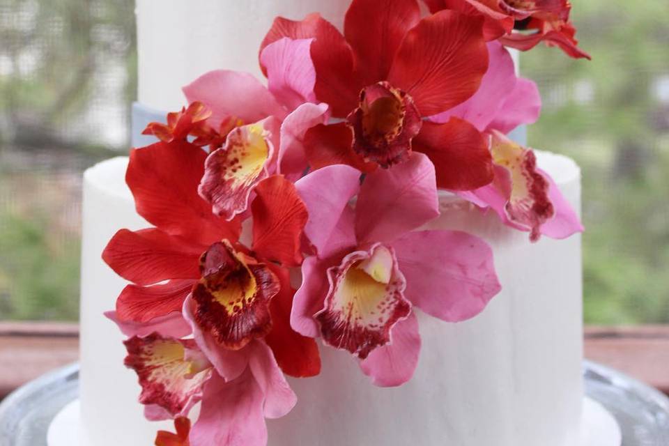 Orchids made from sugar