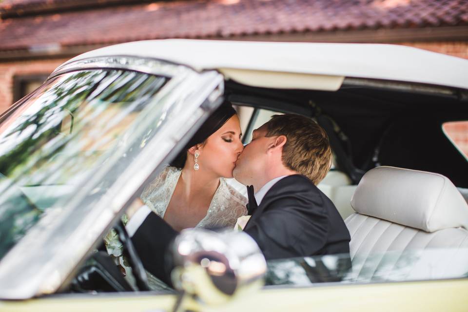 Kissing in the car