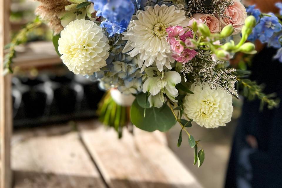White, Pink & Blue Bouquet