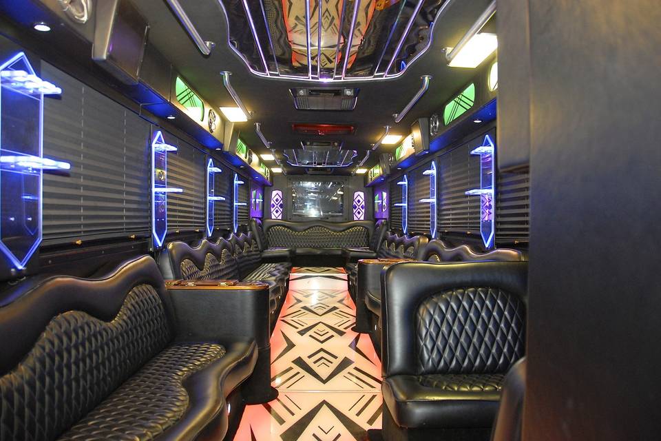 **Large Party Bus “GREAT WHITE”** (Interior)