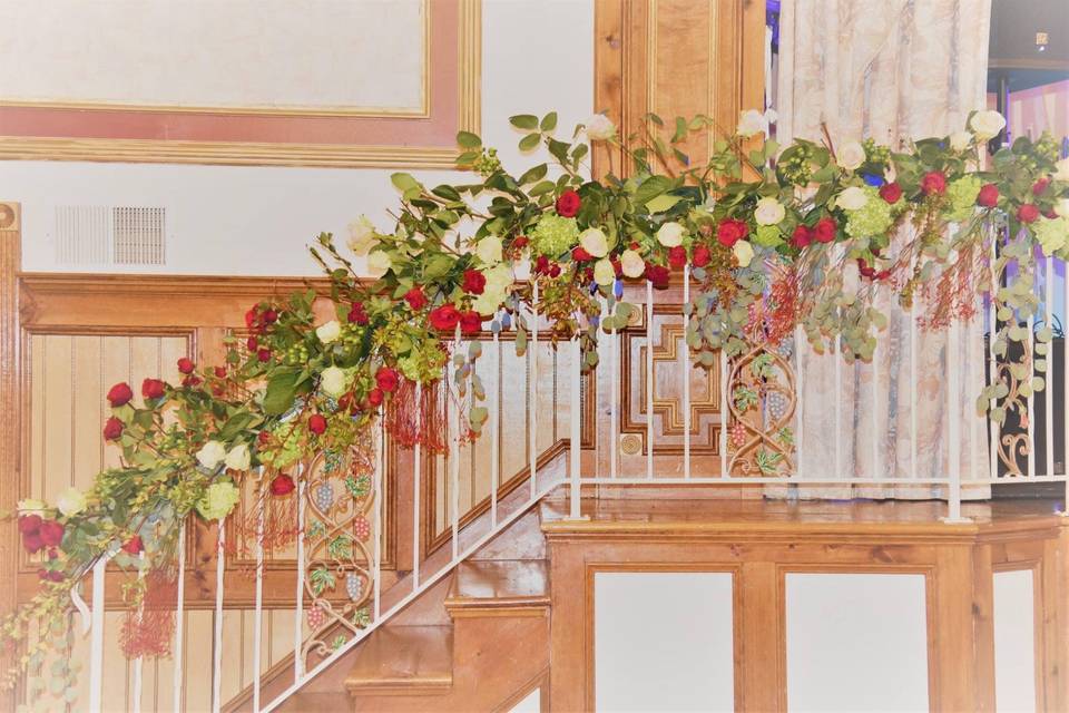 Stair-wrapping florals