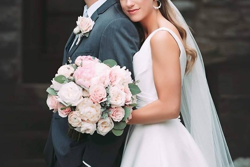 Bride on the steps