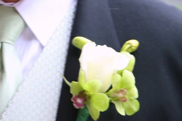 Close-up of boutonniere