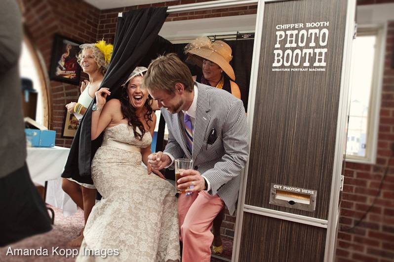 Newlyweds in the booth