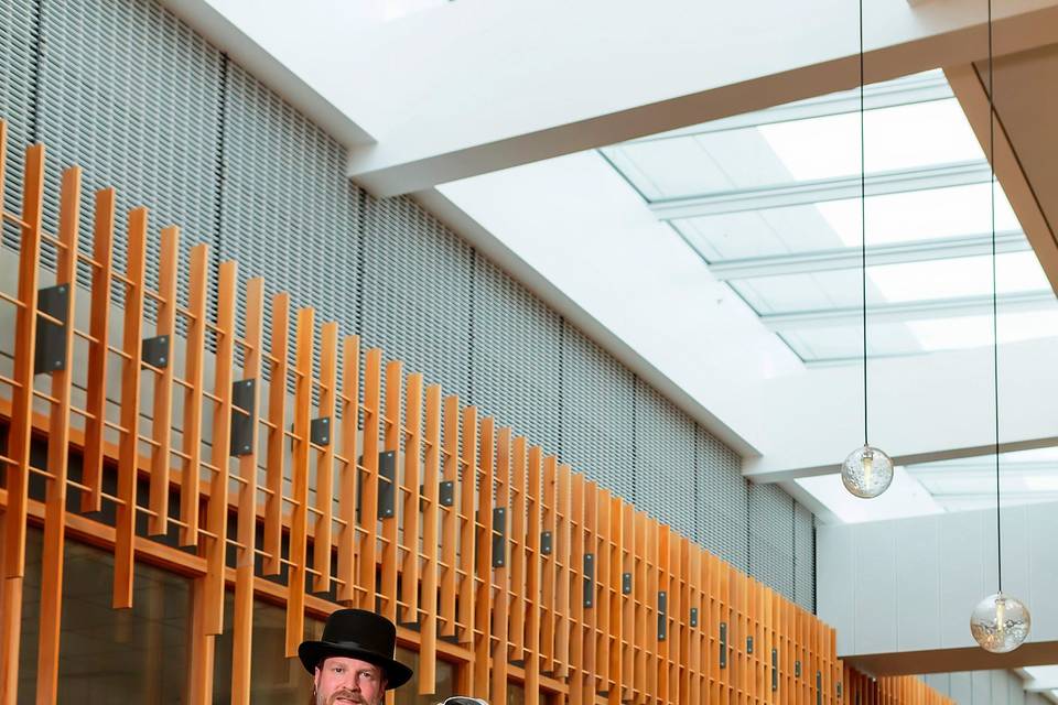 Lovely wood details in atrium