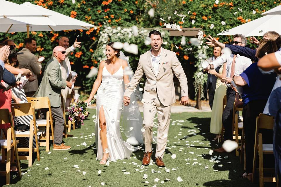 Bride and Groom walking