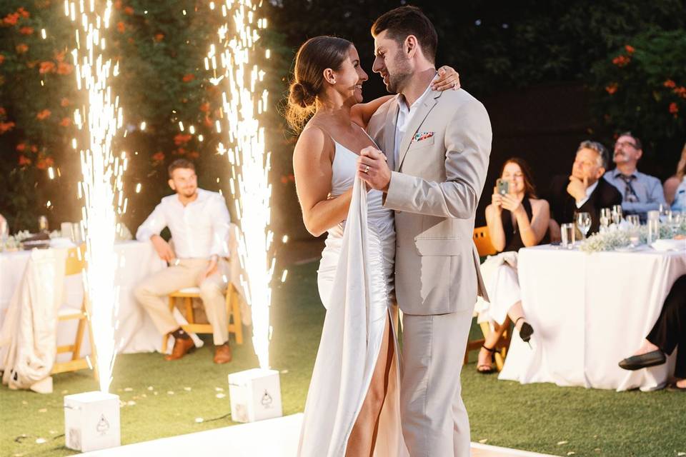 Bride and Groom Dancing