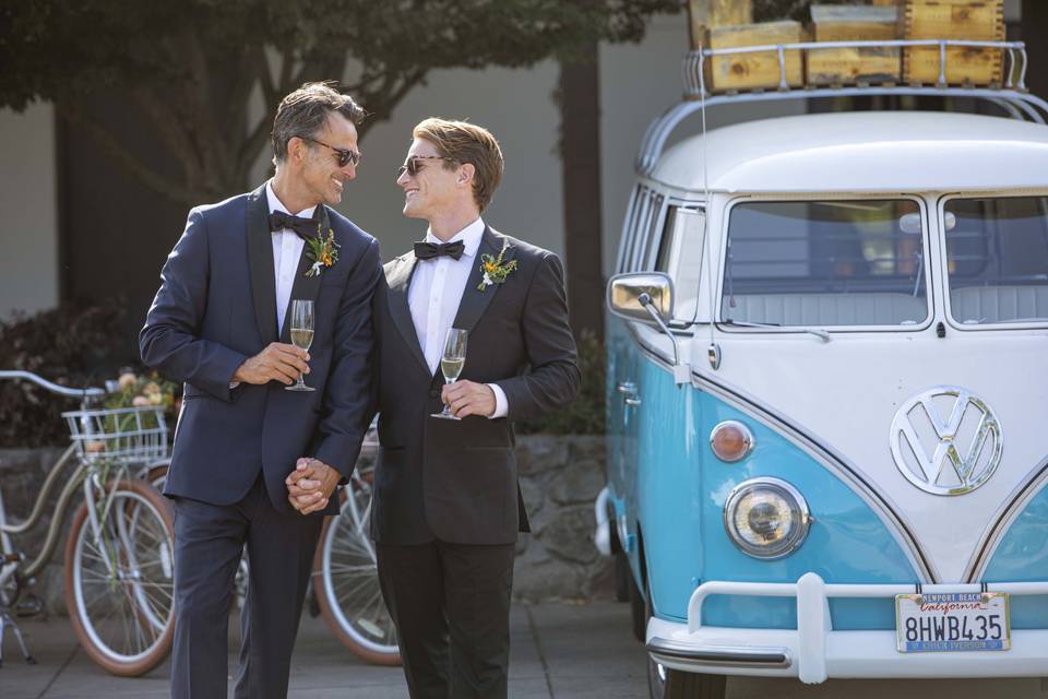 Grooms after ceremony