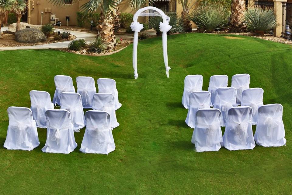 Outdoor wedding setup