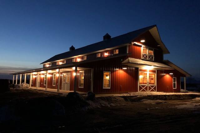 Sunset Hill Barn at night.