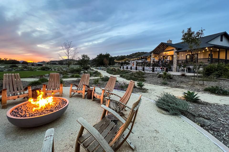 Event house, patio, fire pit