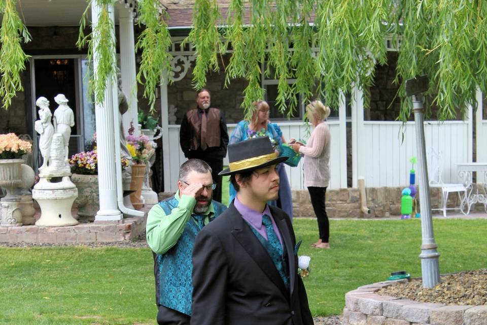 Groom walking