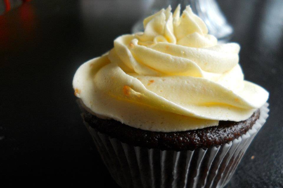 Valrhona cupcakes with Orange buttercream.