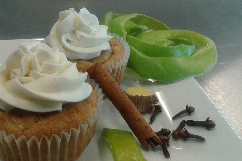 Gluten Free Spiced Apple Cupcakes with Vanilla Bean Buttercream.