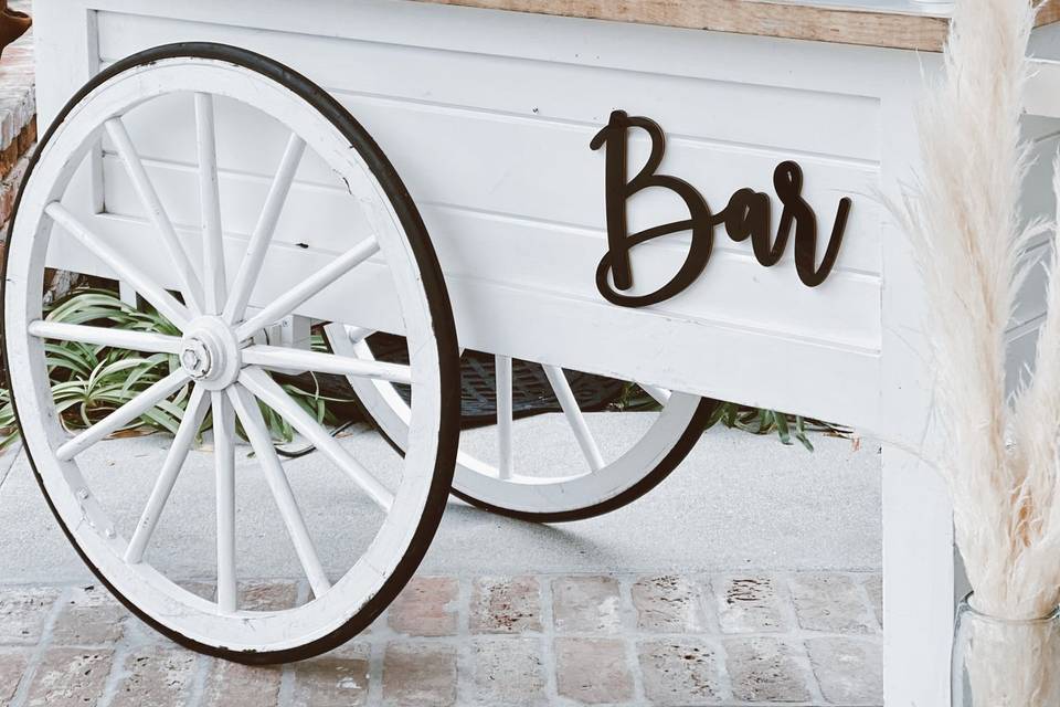 Bridal Shower bar cart