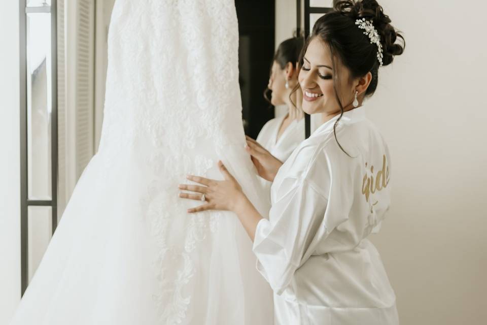 Bride and dress