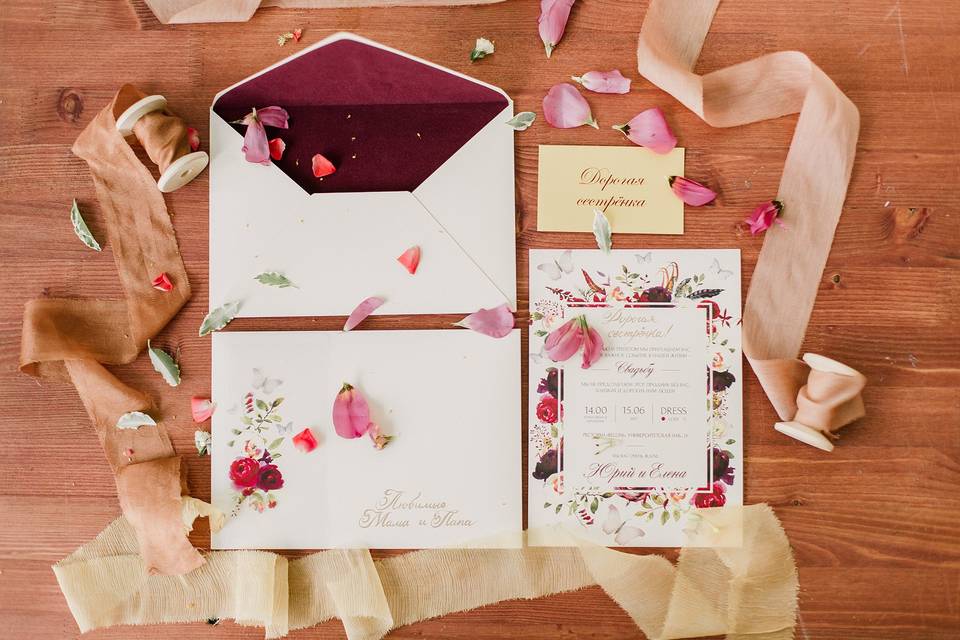 Wedding invite spread