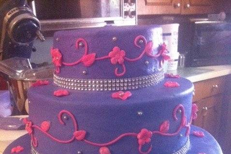 Purple and pink cake