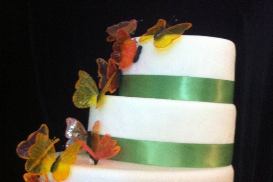 Wedding cake with butterflies