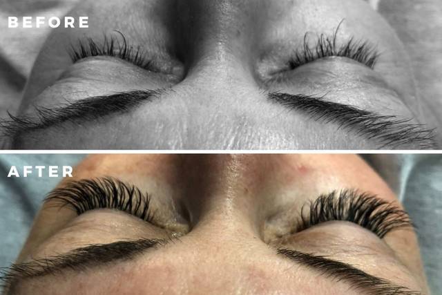 Before and after lash shots