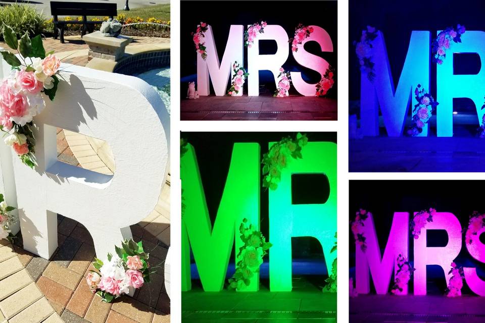 Mr & Mrs 3D Giant Letters