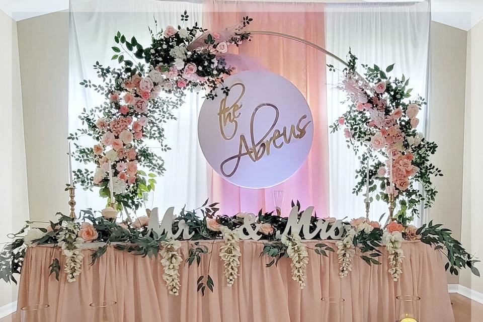 Sweetheart Table + Backdrop