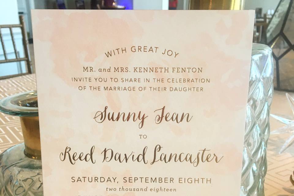 Pretty foil invitation