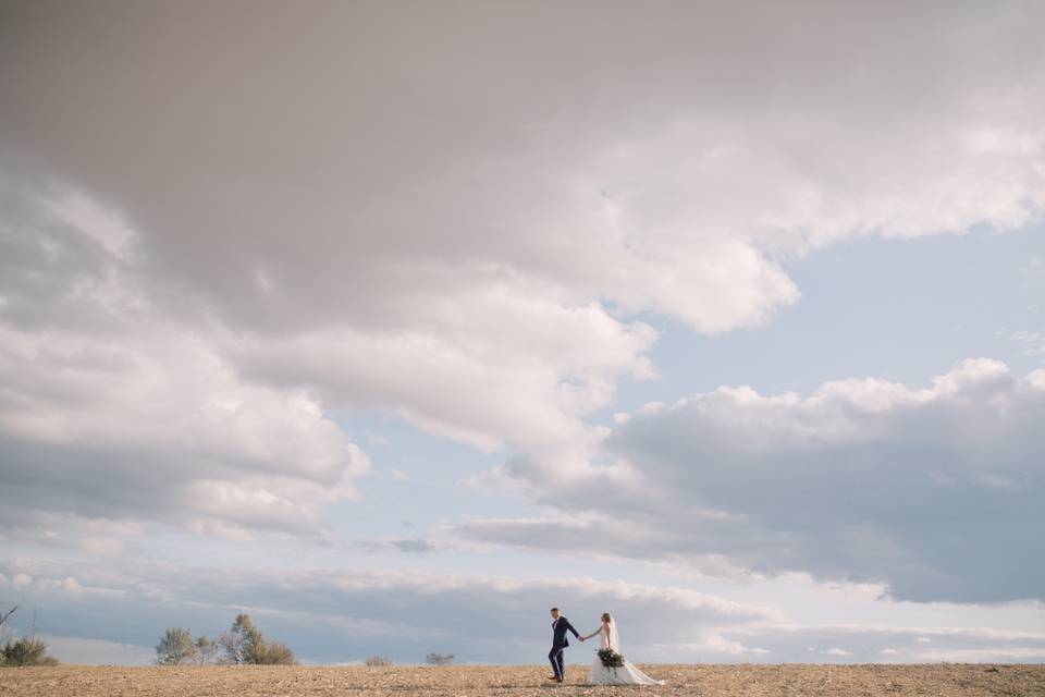 Couple with magical clouds