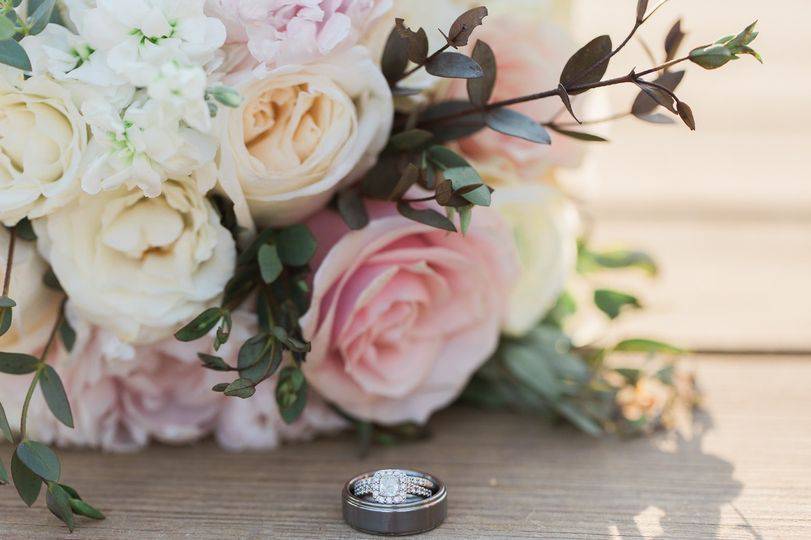 Closeup of wedding bands