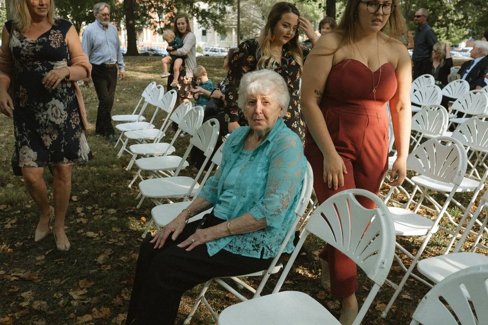 Grandmother on wedding day
