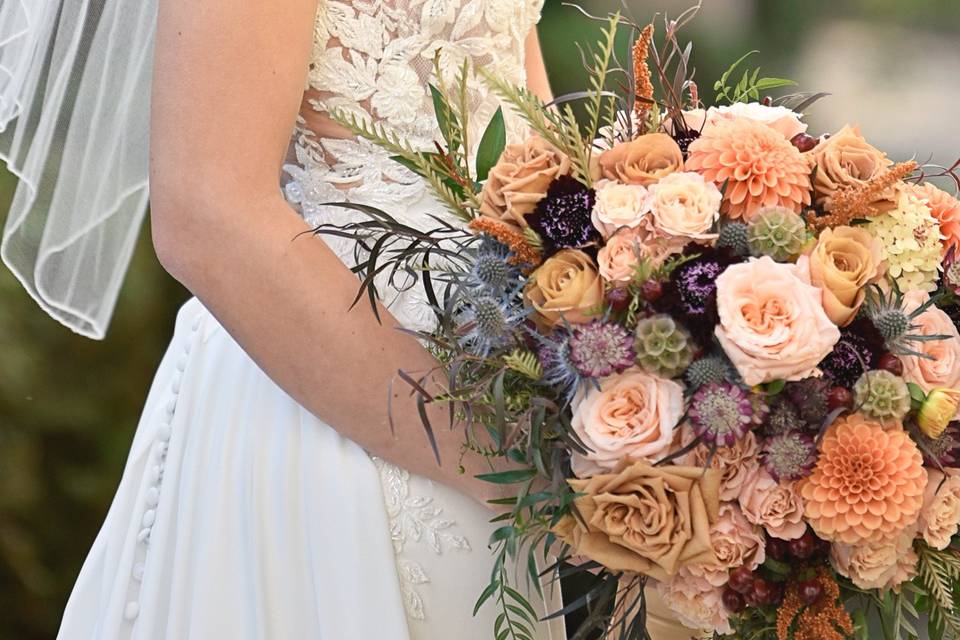 Bridal bouquet with beautiful