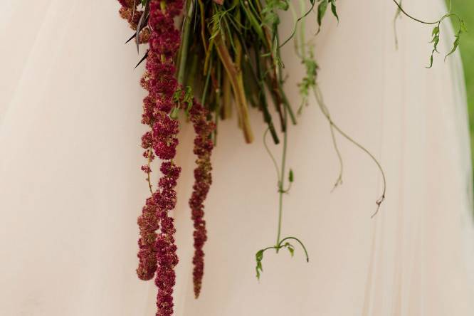 Red waterfall bouquet