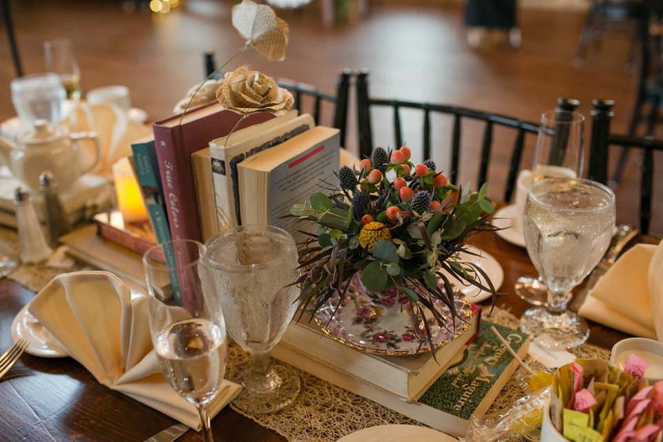 Books as centerpiece