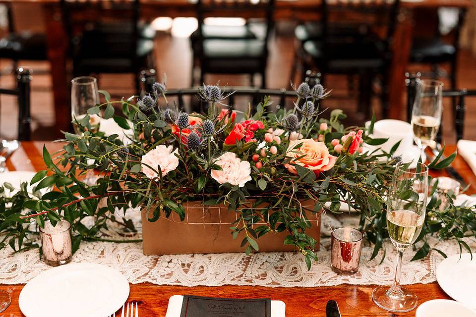 Long table flowers