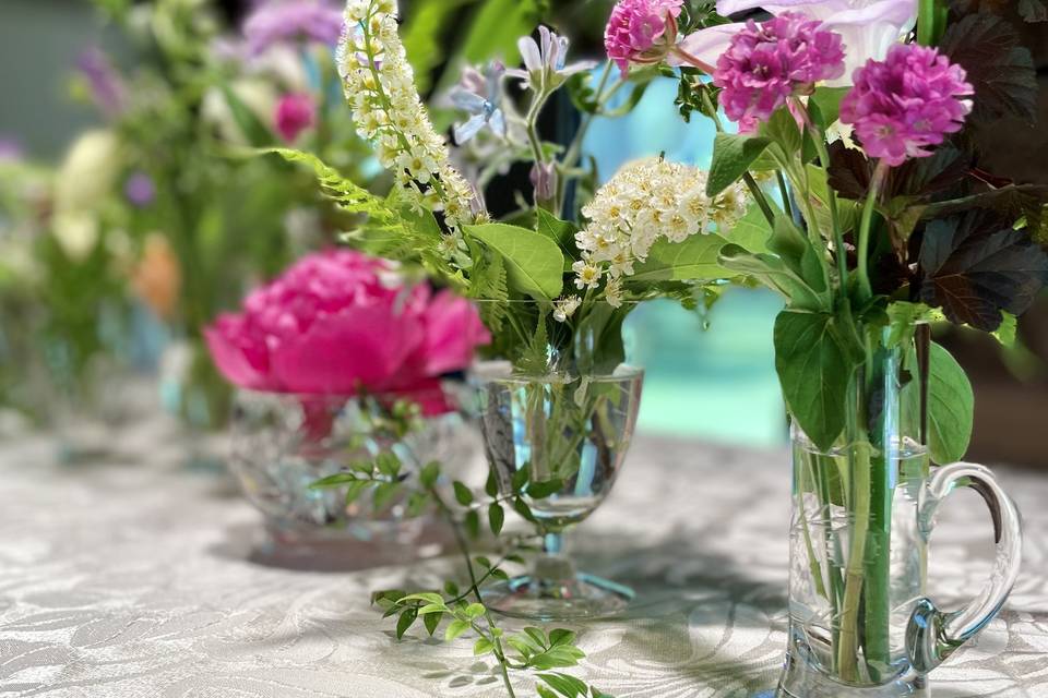 Vintage glass tablescape