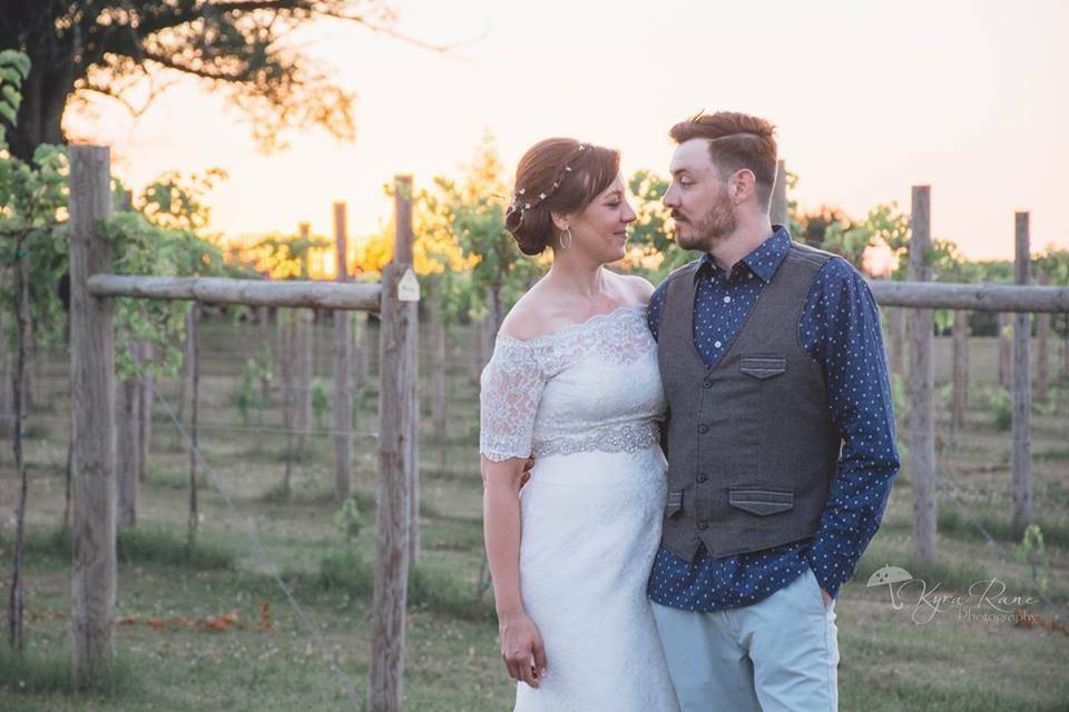 Molly & Andy in Whistler's Vineyard | Photo credit to Kyra Rane Photography