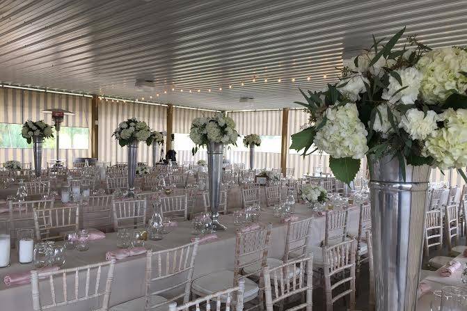 Beautiful hydrangeas in the Grapevine Pavilion