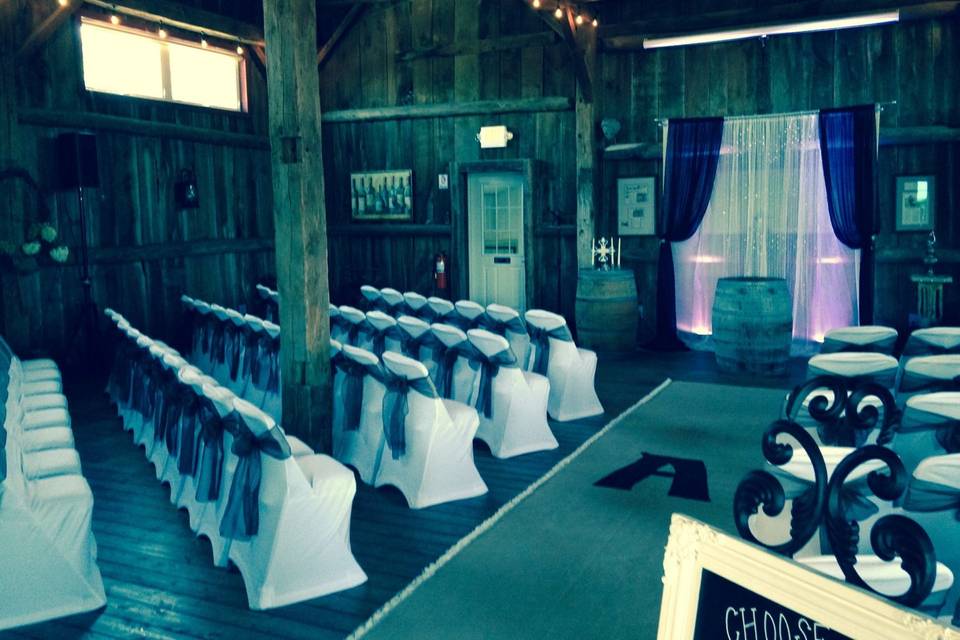 Intimate Ceremony in Barn