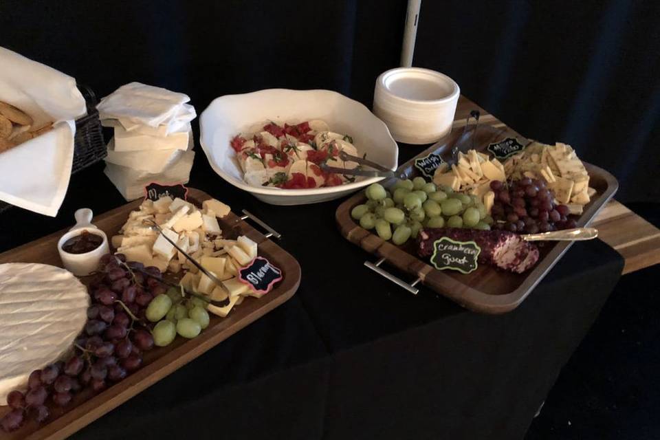 Fruit and cheese boards
