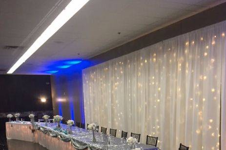 Head table backdrop lighting