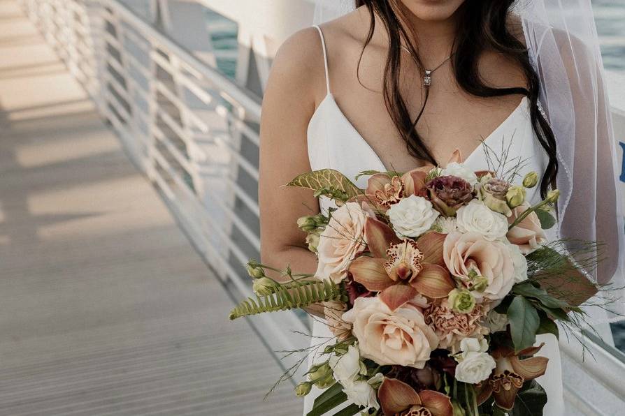 Orchids in bride bouquets