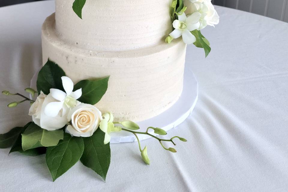 Tiered Cake with Fresh Florals