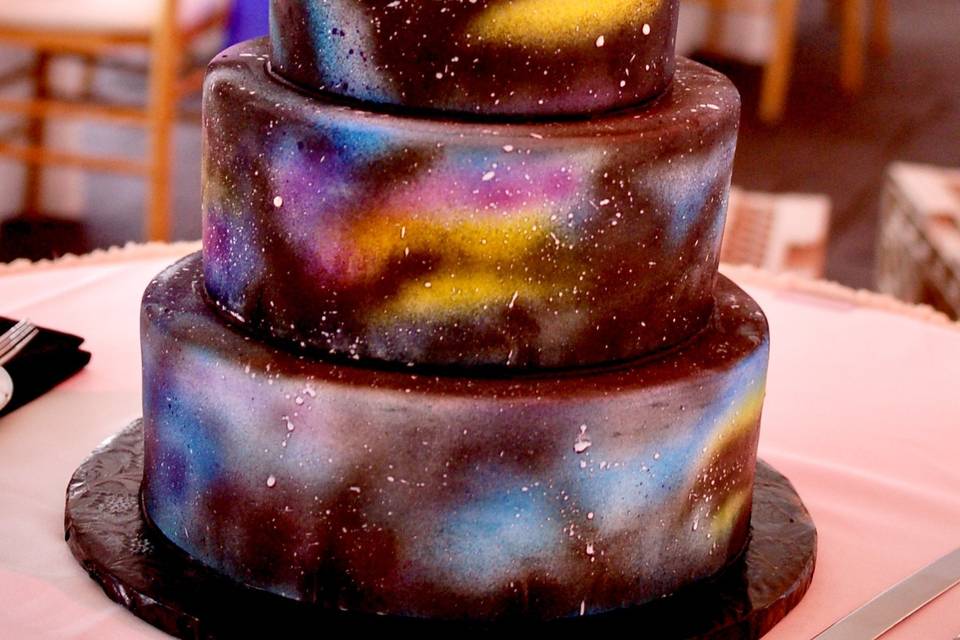 Hand painted galaxy cake